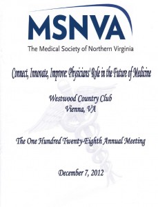Medical Society of Northern VA 128th Annual Meeting | Fairfax and Manassas, VA