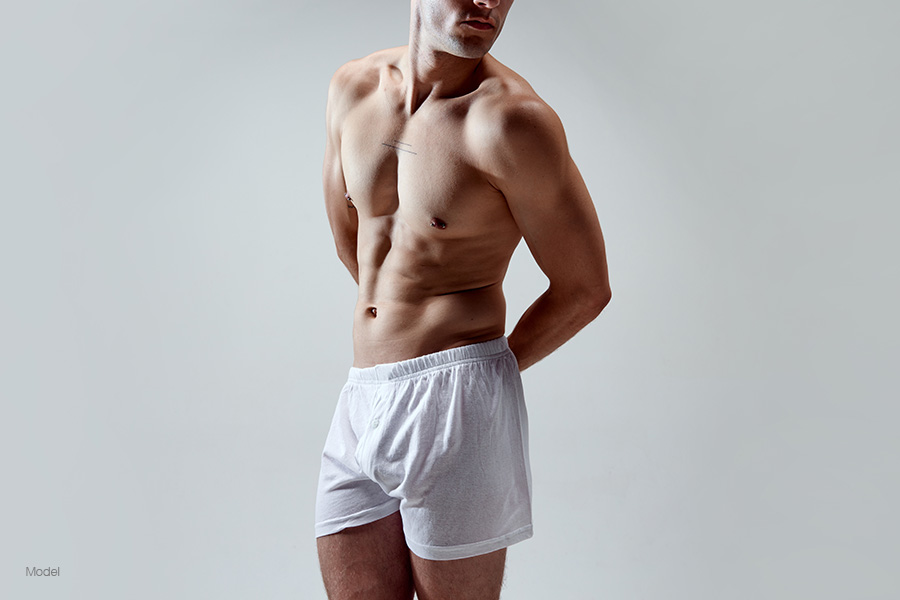 Fit man in white boxers